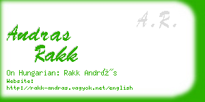 andras rakk business card